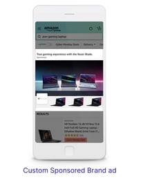 Gif of Sponsored Brand Video ad on Amazon Search Result for razr gaming computer.