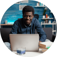 using laptop researching