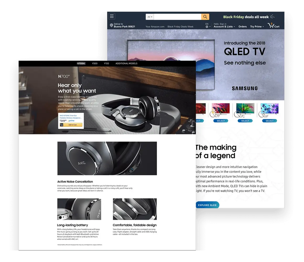amazon custom landing page